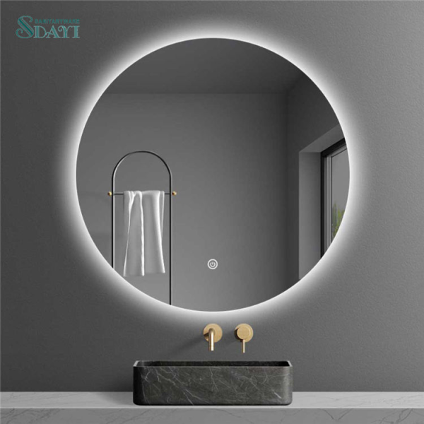 Modern Round Led Smart Mirror Wall Mounted Bathroom Touch Switch Screen Smart Mirror With Light