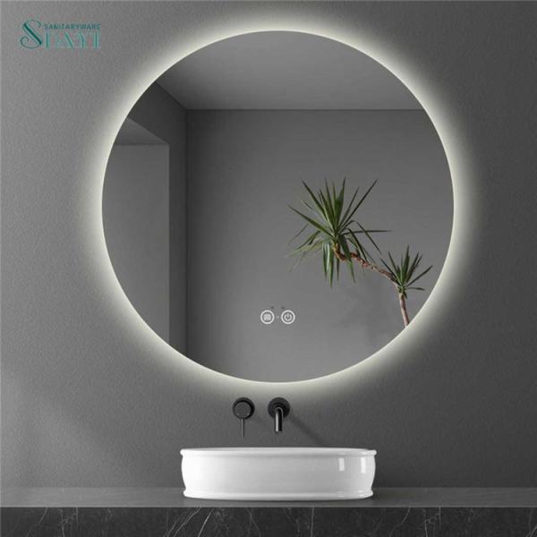 Modern Round Led Smart Mirror Wall Mounted Bathroom Touch Switch Screen Smart Mirror With Light