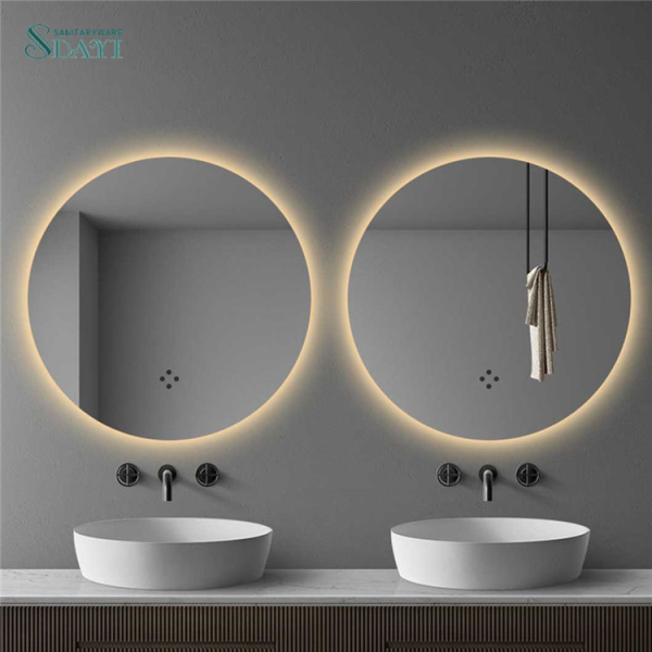 Modern Round Led Smart Mirror Wall Mounted Bathroom Touch Switch Screen Smart Mirror With Light