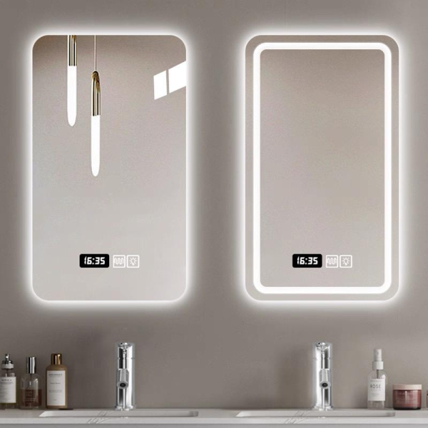 Modern Premium Anti-Fog LED Vanity Mirror Rectangle Touch Screen Smart Switch for Bathroom
