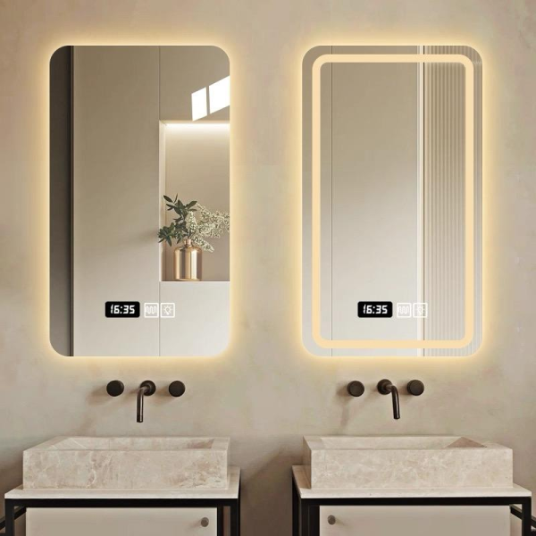 Modern Premium Anti-Fog LED Vanity Mirror Rectangle Touch Screen Smart Switch for Bathroom