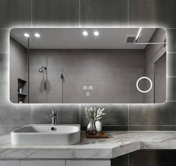 Frameless Custom Decorative Wall Backlit Bath LED Bathroom Mirror
