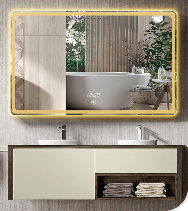 Frameless Custom Decorative Wall Backlit Bath LED Bathroom Mirror