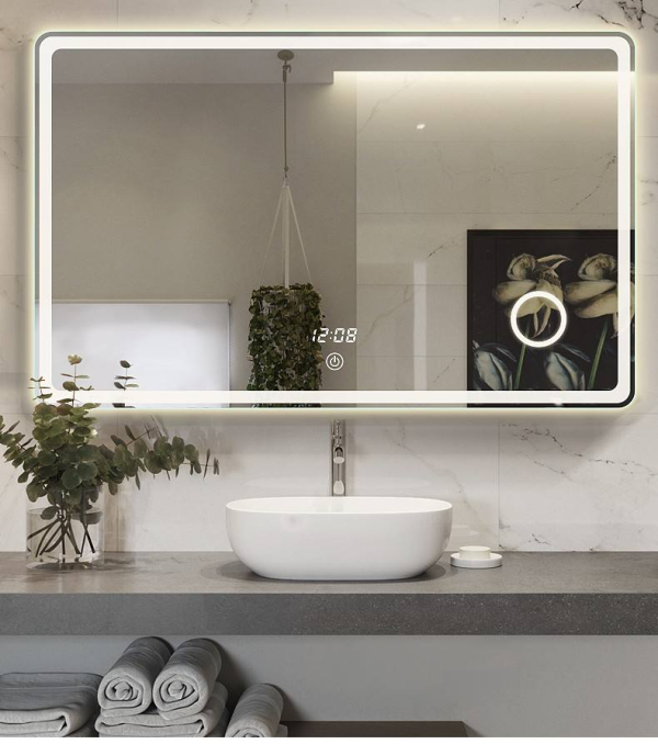 Frameless Custom Decorative Wall Backlit Bath LED Bathroom Mirror