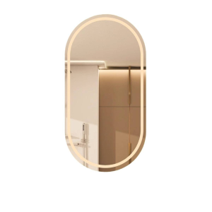 Oval Shaped Smart Bathroom Mirror Illuminated Vanity Mirror Wall Hanging Washbasin