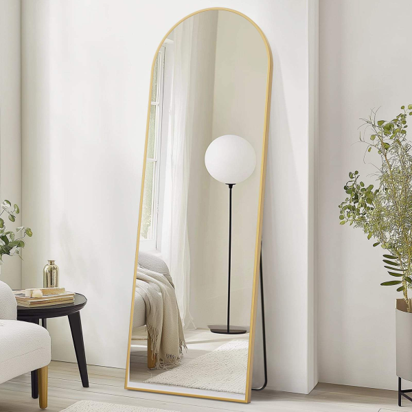 Modern Simple Home Decor Illuminated Full-Length Dressing Wall Arched Glass Mirror for Hotel