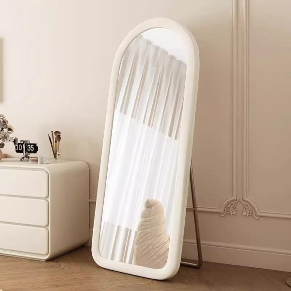 Trendy Cream Ins Style Full-Length Mirror for Home Use Framed Pattern for Girls' Bedrooms