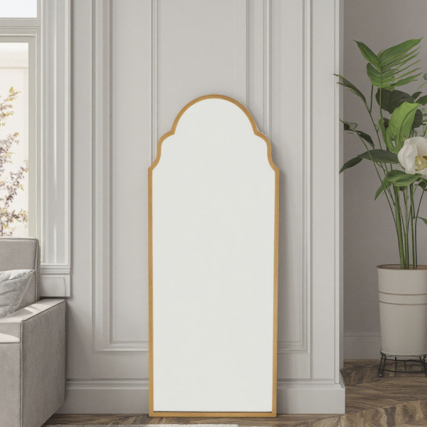 Wholesale Superior Quality Antique Bronze Metal Frame Arch Full Length Floor Dressing Mirror
