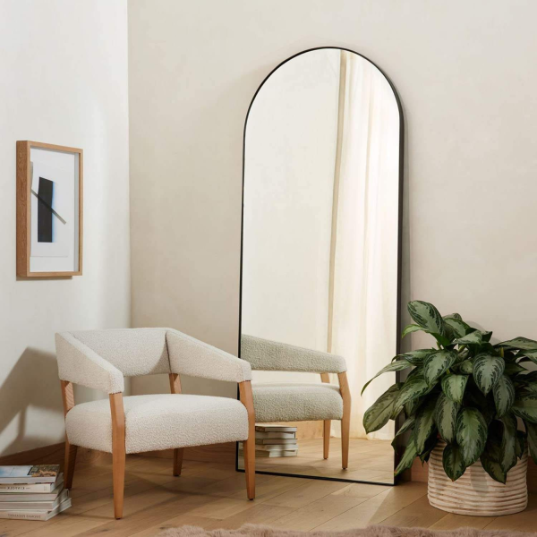Hot Sale Customized Large Decorative Full Length Metal Black Framed Arch Mirror