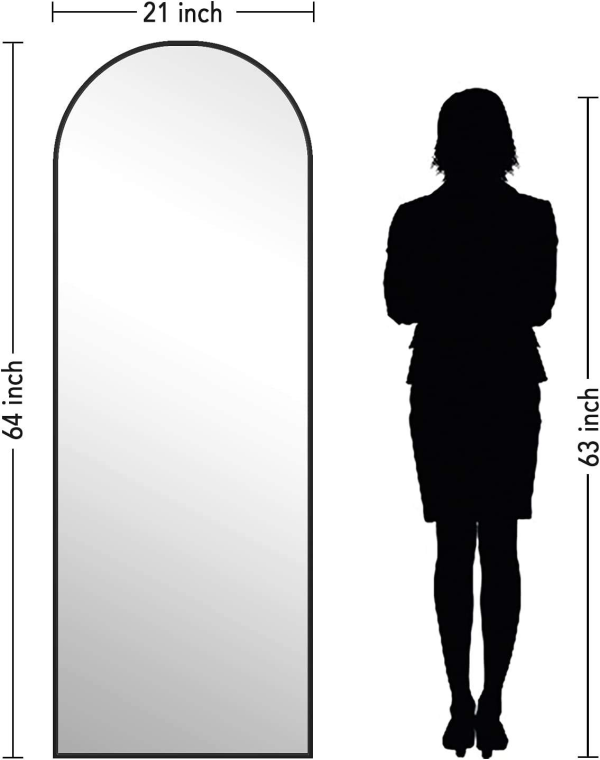 Hot Sale Customized Large Decorative Full Length Metal Black Framed Arch Mirror
