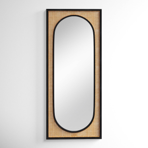 New Large Woven Accent Rectangle Full Length Standing Glass Mirror for Home Decor