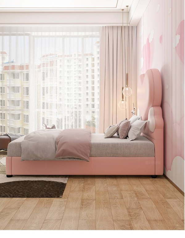 Most Popular Soft Bed Kids Bedroom Set Dining Application Wood Material Featuring Rabbit Bear Brown Shaped Bed