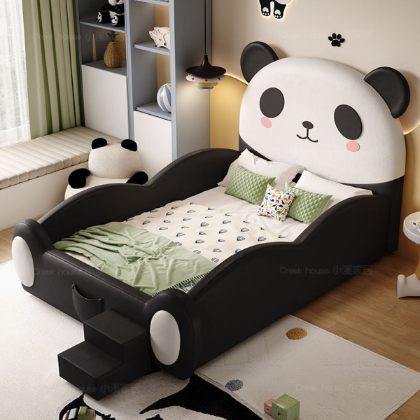 Panda 1.5-Meter Single Bed Guardrail for Boys Girls Modern Simple Princess Bed for Bedroom
