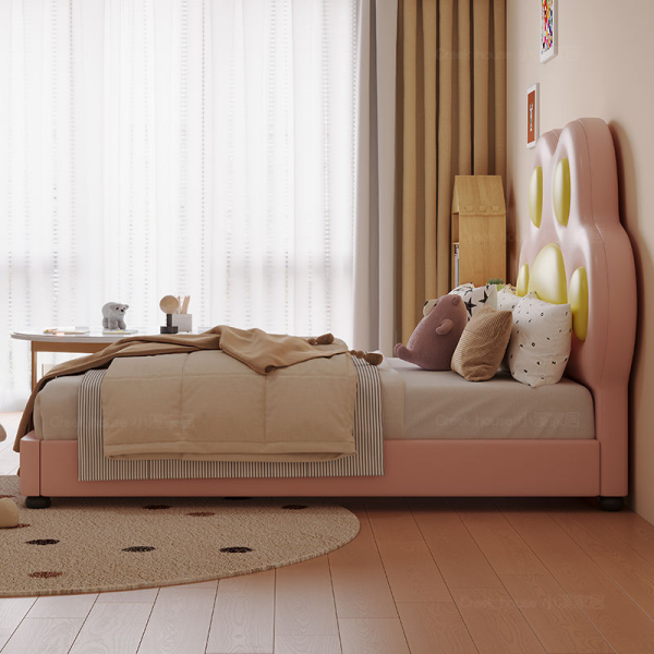 Cartoon Cute Kids Bed Double Bed Upholstered Leather Car Bedroom Furniture Set