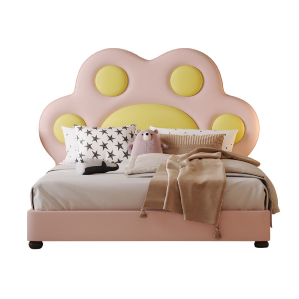 Cartoon Cute Kids Bed Double Bed Upholstered Leather Car Bedroom Furniture Set