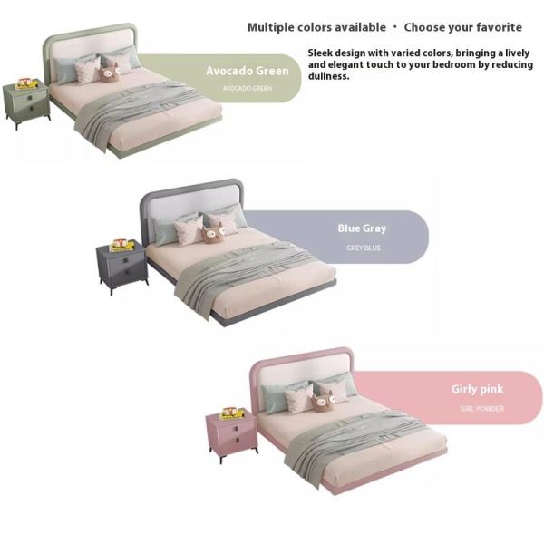 French Cream Style Single & Double Princess Storage Bed for Kids Soft Modern Fabric