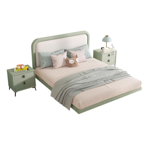 French Cream Style Single & Double Princess Storage Bed for Kids Soft Modern Fabric