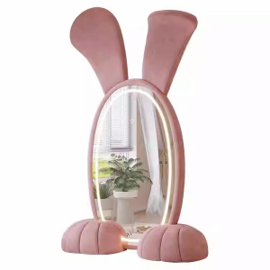 Modern Creative Eco Kids Full-Length Dressing Mirror Cute Rabbit with Big Ear for Villa Apartment Warehouse