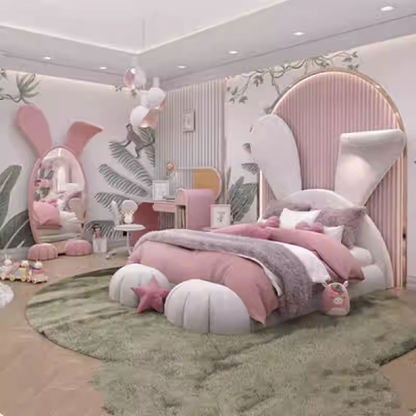 Modern Creative Eco Kids Full-Length Dressing Mirror Cute Rabbit with Big Ear for Villa Apartment Warehouse